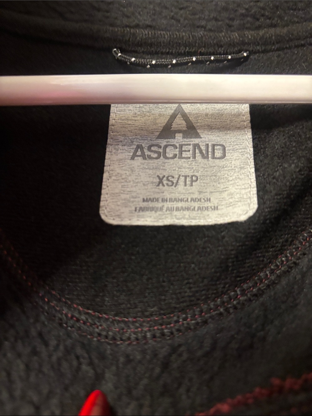 Ascend Maroon Zip-Up Jacket with Coral Accents Xsmall - Picture 2 of 2
